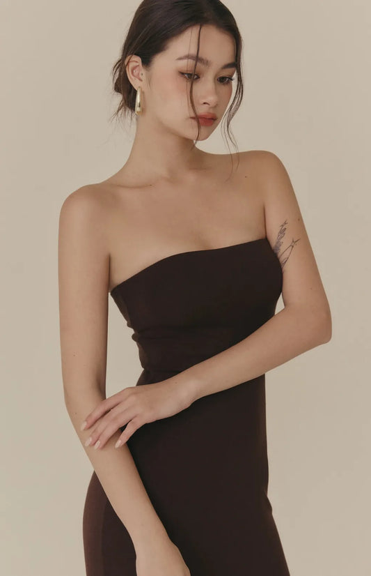 Cozy Wool-Blend Strapless Fishtail Bra Dress<br/>羊毛暖絨平口魚尾Bra Dress