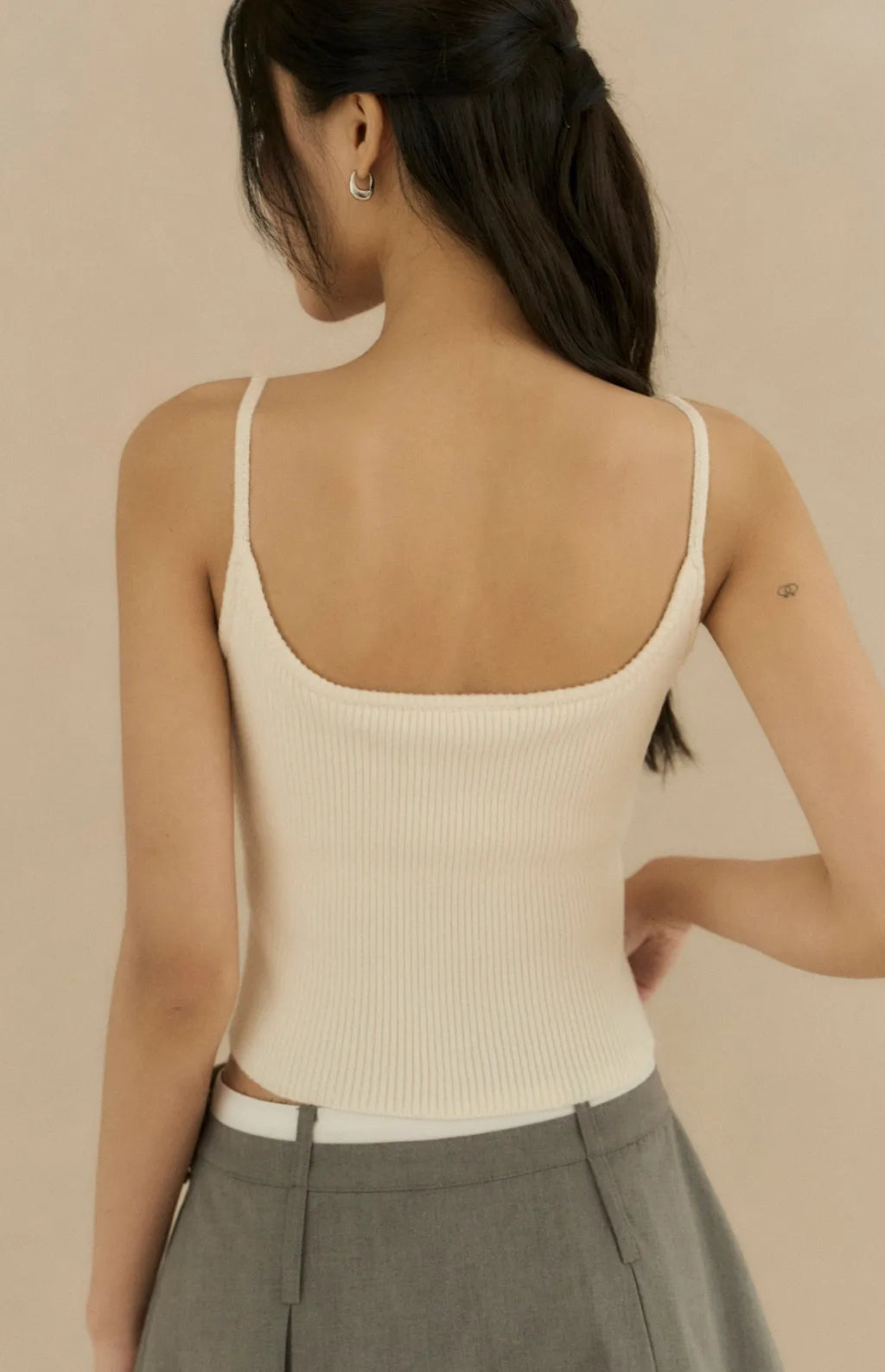 Push Up Knit Spaghetti Strap Bra Top<br/>針織細肩U領Bra Top