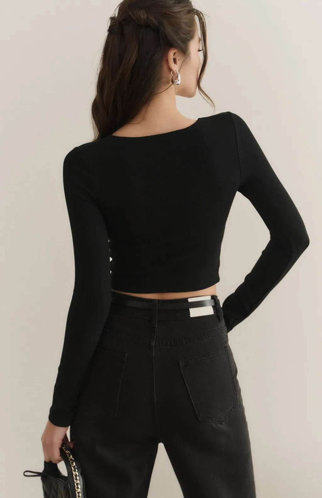 Lace Trim V-Neck Long Sleeve Bra Top<br/>美胸蕾絲V領長袖Bra Top