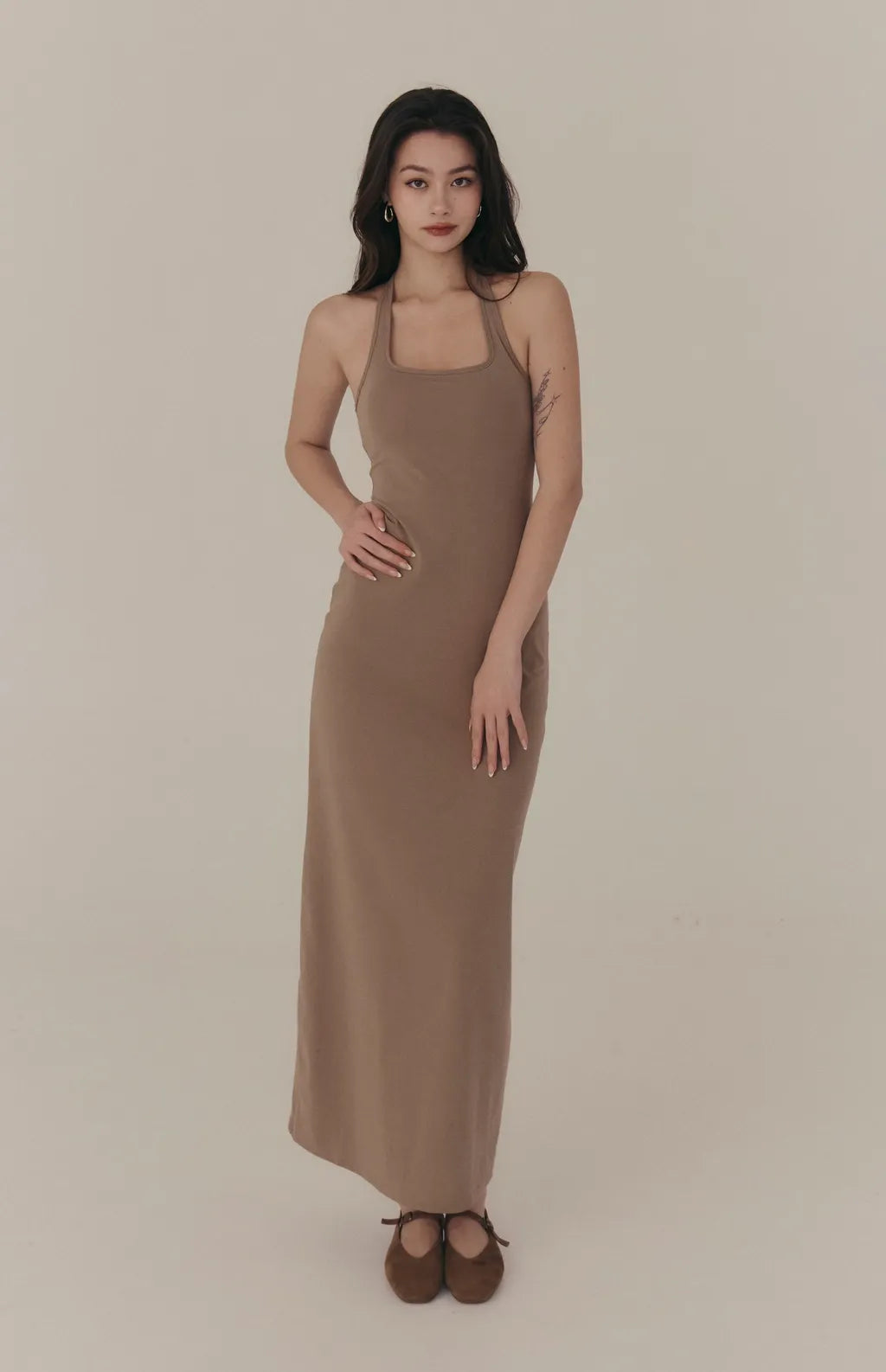 Tencel Halter Y-Back Maxi Bra Dress<br/>天絲削肩Y字美背Bra Dress