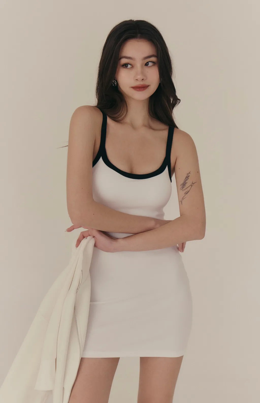 Ribbed U-Neck Bodycon Bra Dress<br/>細肩U領羅紋包臀Bra Dress