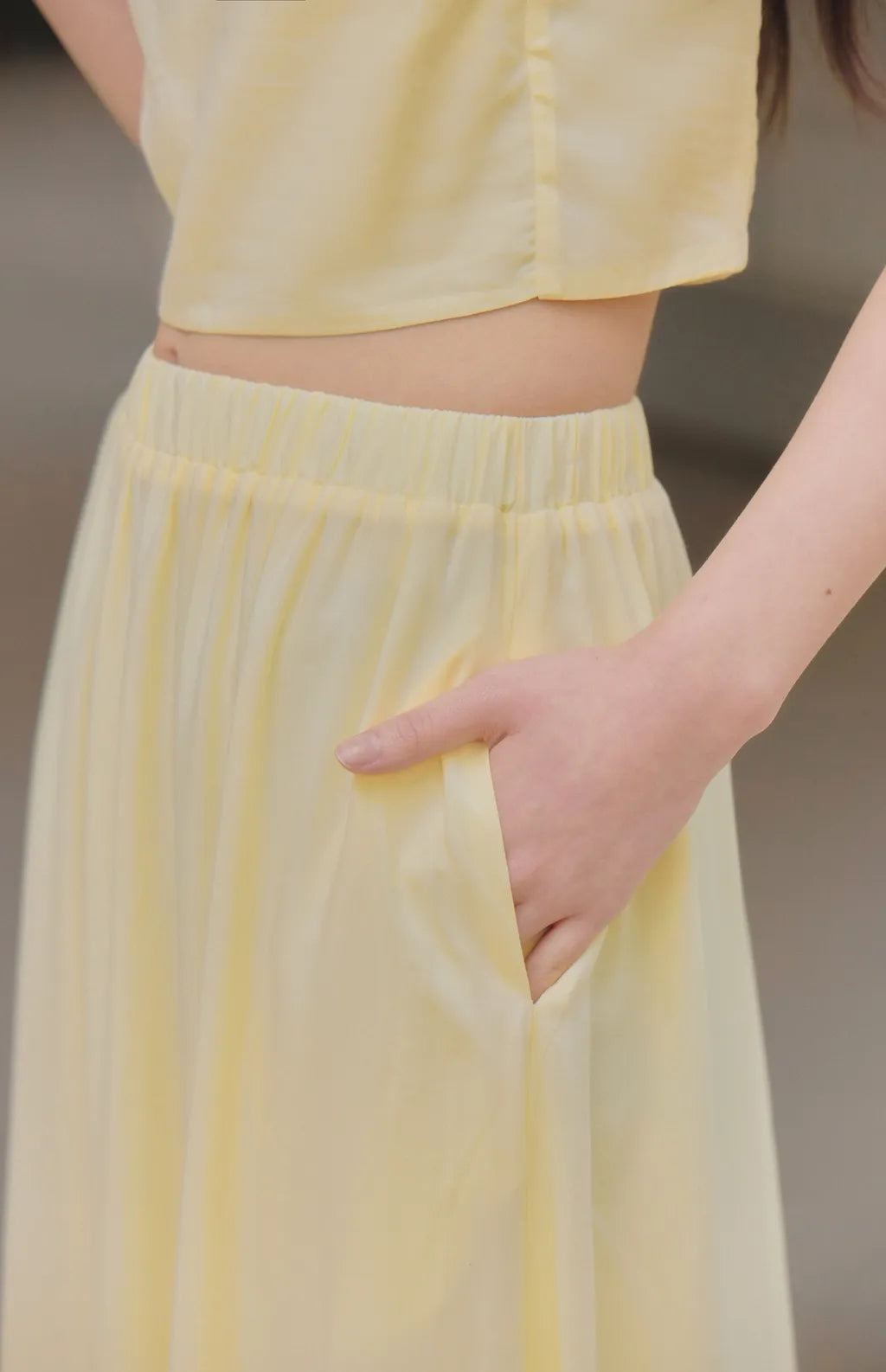 French Tiered Ruffle Flowy Maxi Skirt<br/>法式荷葉飄逸感長裙