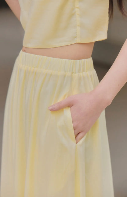 French Tiered Ruffle Flowy Maxi Skirt<br/>法式荷葉飄逸感長裙