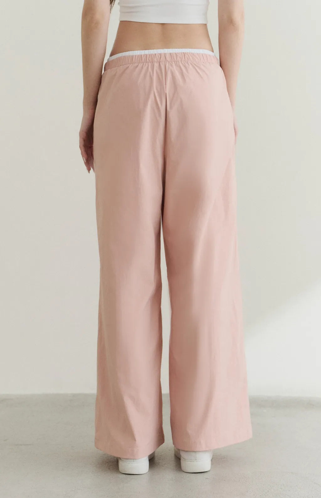 UPF50+ Drawstring Faux-Layer Wide Leg Pants<br/>防曬UPF50+抽繩假兩件直筒長褲