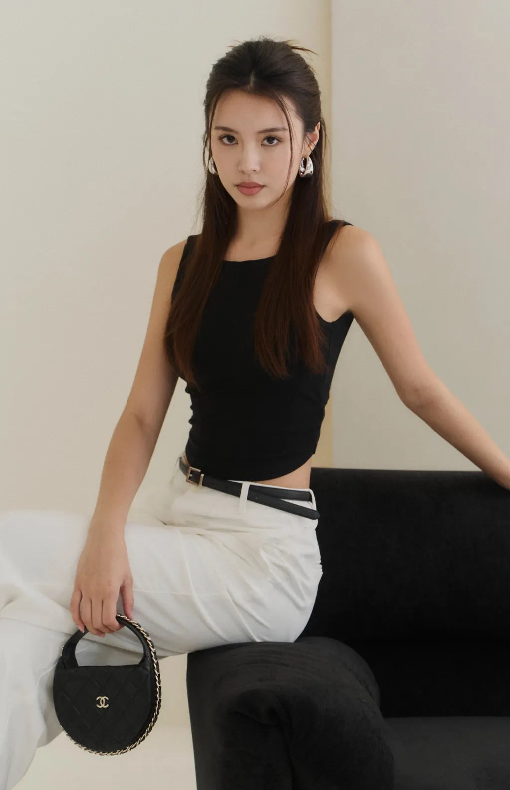 Boat Neck Twist Back Bra Top<br/>柔感船領扭結美背Bra Top