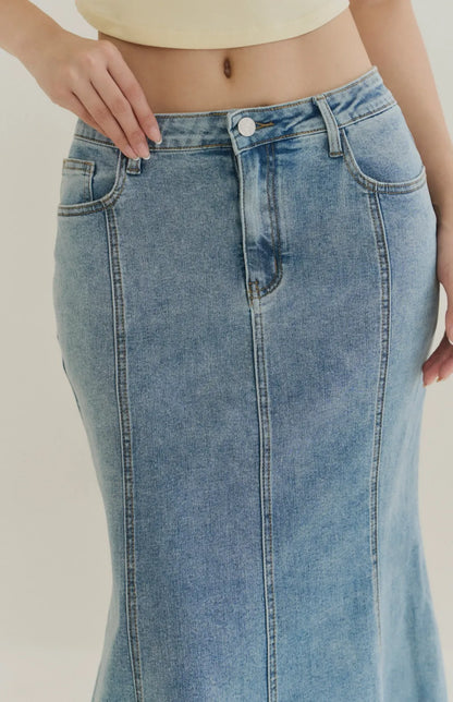 Denim Mermaid Maxi Skirt<br/>牛仔魚尾長裙