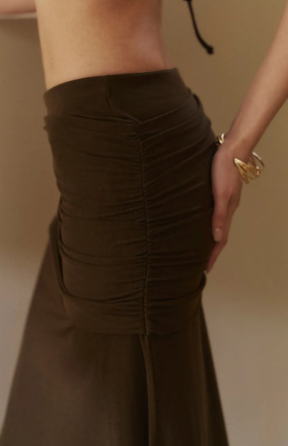 High Stretch Ruched Mermaid Maxi Skirt<br/>高彈垂墜抓皺魚尾裙