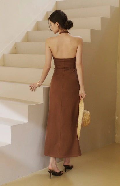 Ruched V-Neck Maxi Bra Dress<br/>V領抓皺美胸Bra Dress