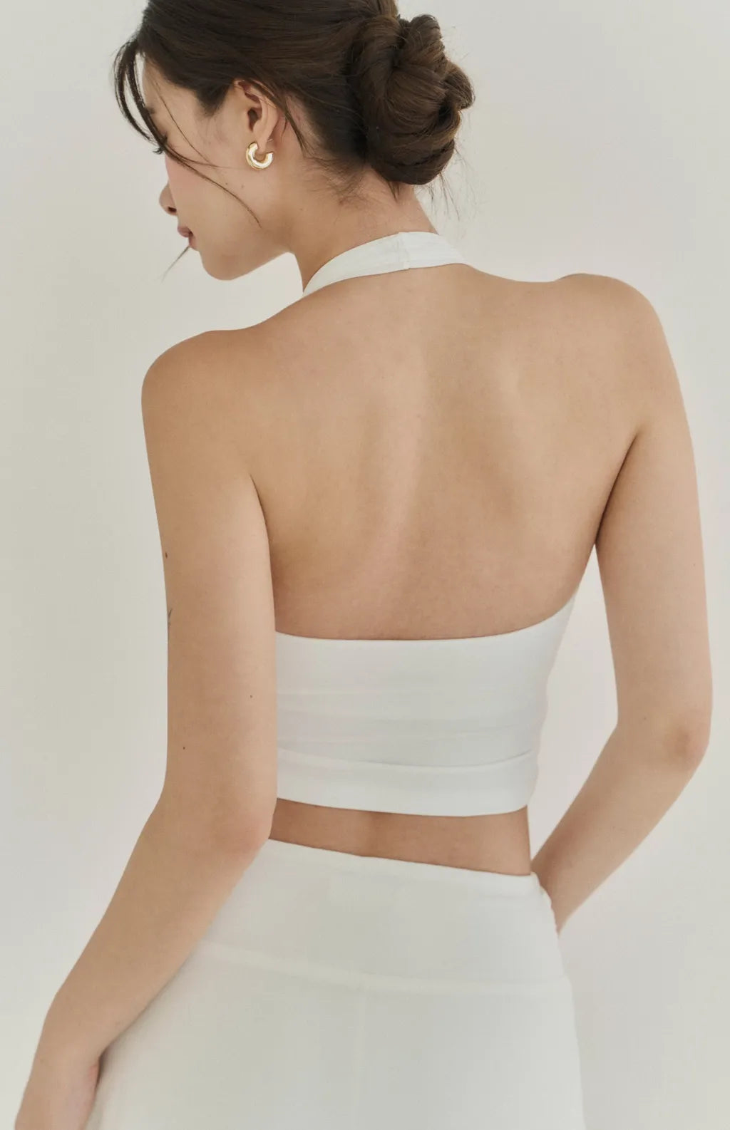 Halter Cross Front Ruched Bra Top<br/>美胸交叉V領抓皺Bra Top