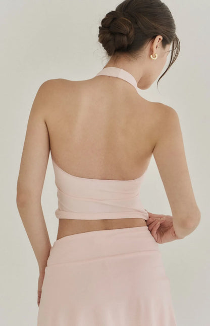 Halter Cross Front Ruched Bra Top<br/>美胸交叉V領抓皺Bra Top