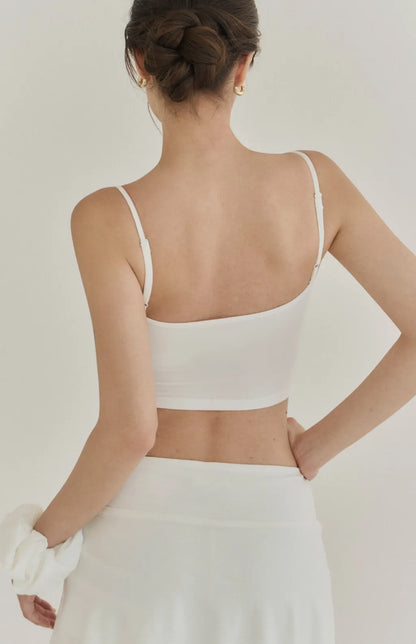 Sheer Mesh Ruched Plunge Bra Top<br/>V領網紗抓皺Bra Top