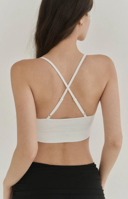 Ruched Crisscross Back Bra Top<br/>美胸抓皺後交叉Bra Top
