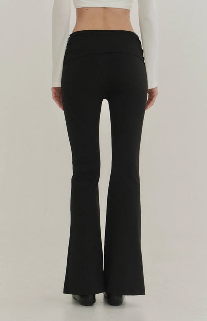High-Waist Side Ruched Flare Pants<br/>寬腰側抓皺喇叭褲