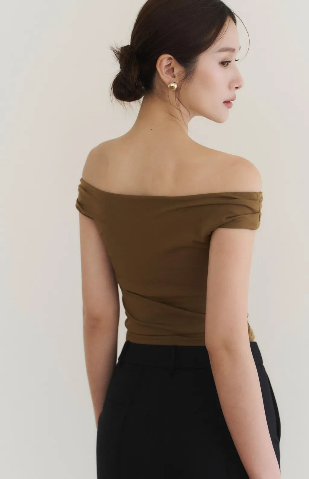 Lyocell Draped Boatneck Bra Top<br/>船型垂領萊塞爾Bra Top