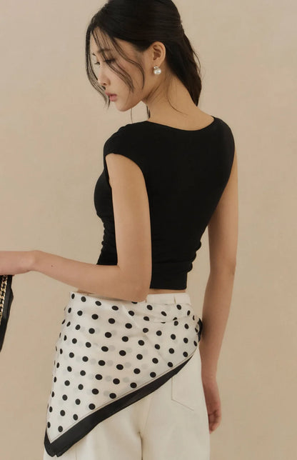 Tencel Plunge Cap-Sleeve Bra Top<br/>天絲裸感V領包袖Bra Top
