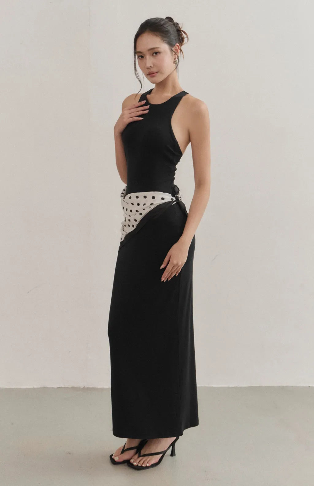 Modal Racerback Halter Maxi Bra Dress<br/>削肩工字美背莫代爾Bra Dress