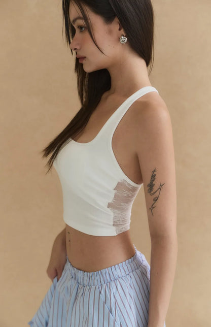 Sheer Lace Racerback Bra Top<br/>透膚蕾絲美背削肩Bra Top
