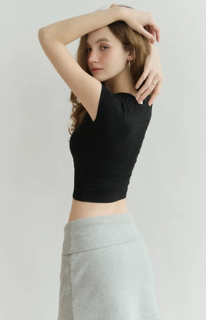 Barely-There Crew-Neck Bra Tee<br/>輕裸經典圓領短袖Bra Top