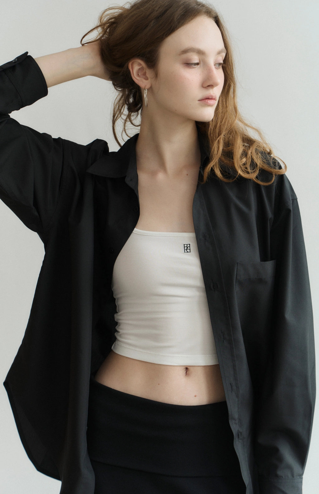 Water-Repellent Oversized Shirt<br/>抗潑水品牌刺繡襯衫