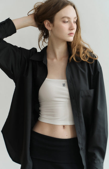 Water-Repellent Oversized Shirt<br/>抗潑水品牌刺繡襯衫