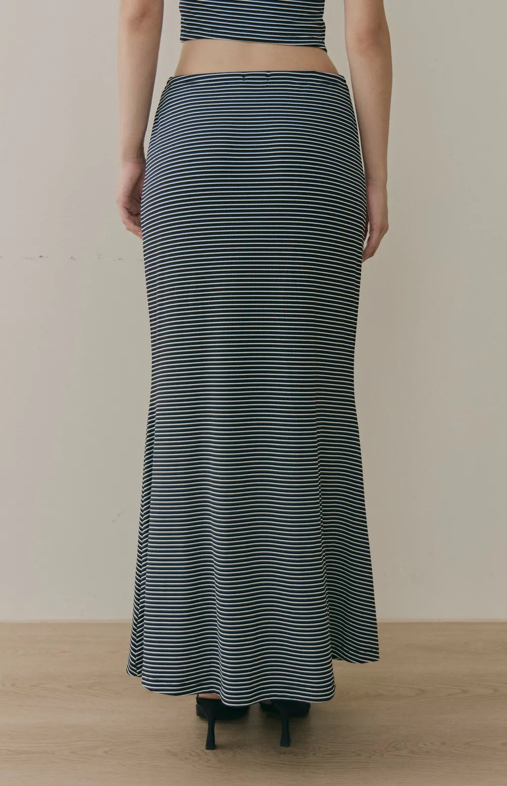 Striped Drawstring Mermaid Maxi Skirt<br/>條紋抽繩魚尾長裙