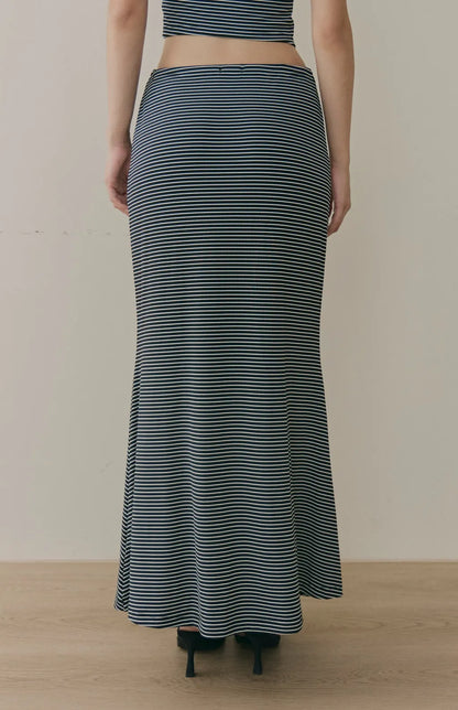 Striped Drawstring Mermaid Maxi Skirt<br/>條紋抽繩魚尾長裙