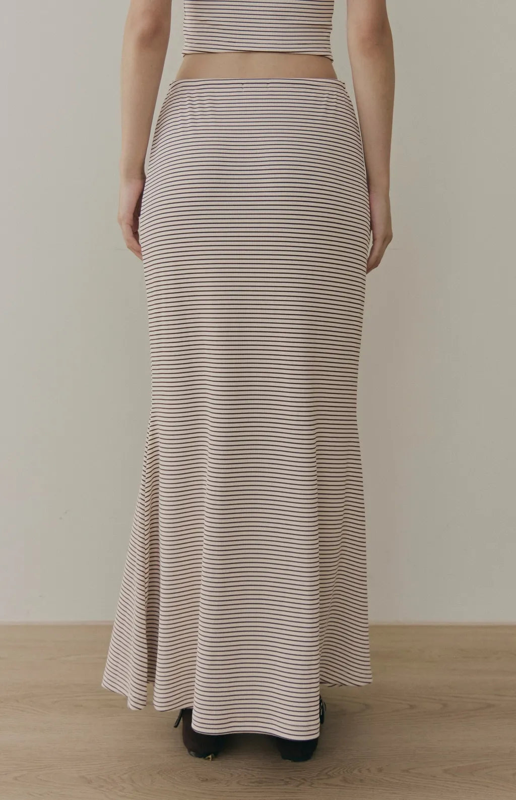 Striped Drawstring Mermaid Maxi Skirt<br/>條紋抽繩魚尾長裙