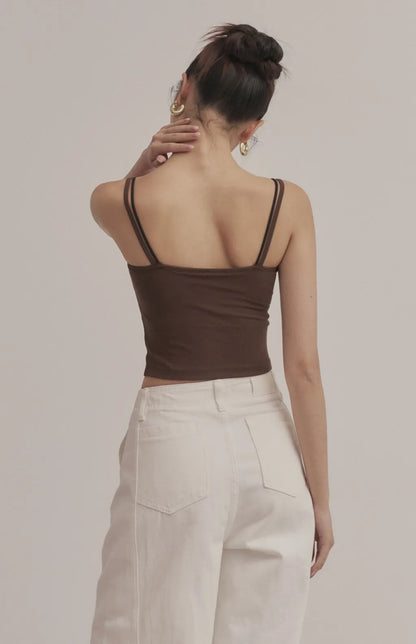 Layered Sweetheart Lace-Trim Crop Bra Top<br/>假兩件桃心領蕾絲花邊Bra Top