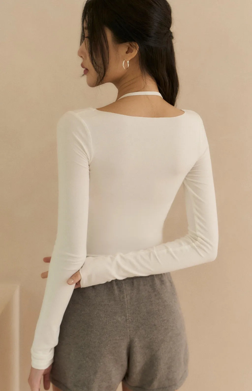 (現貨) Faux-Layer Halter Bra Top<br/>繞脖假兩件撞色Bra Top -【S-L】