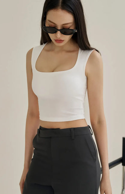 Full Coverage Padded Tank<br/>極簡寬肩遮副乳Bra Top