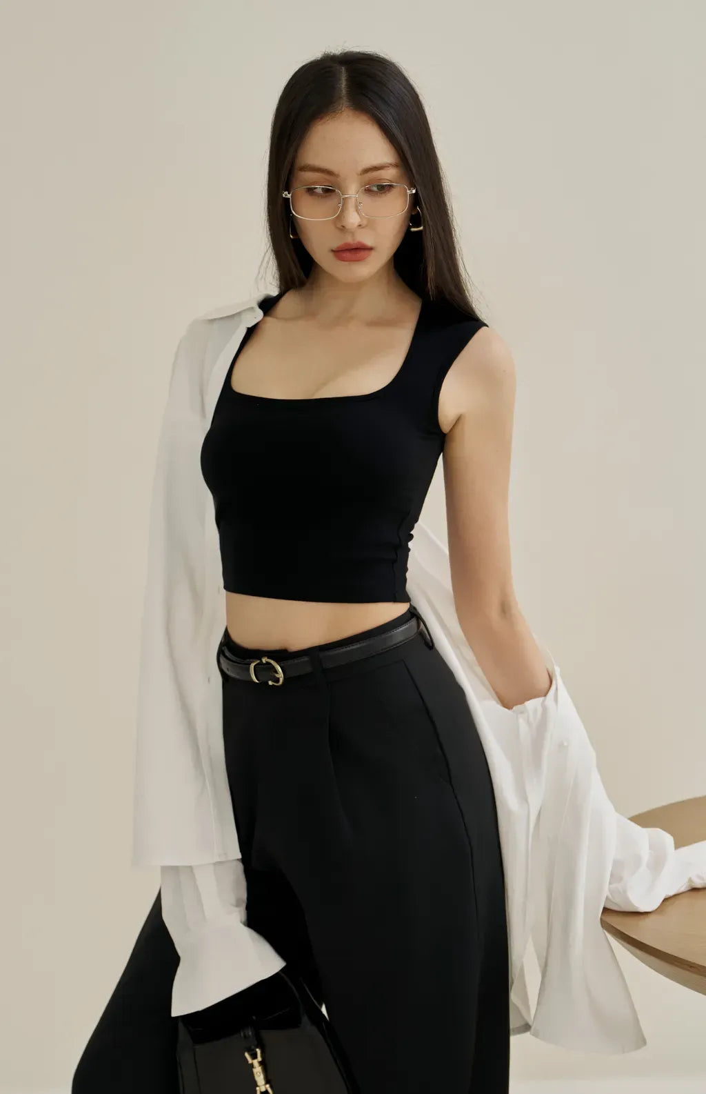(預購) Full Coverage Padded Tank<br/>極簡寬肩遮副乳Bra Top By Beigy - Milu
