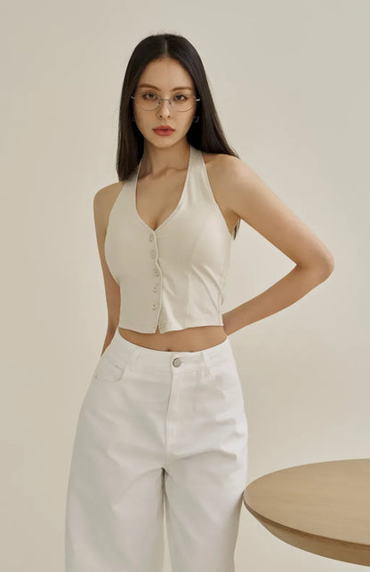 Front Button Suit Corset<br/>西裝馬甲Bra Top