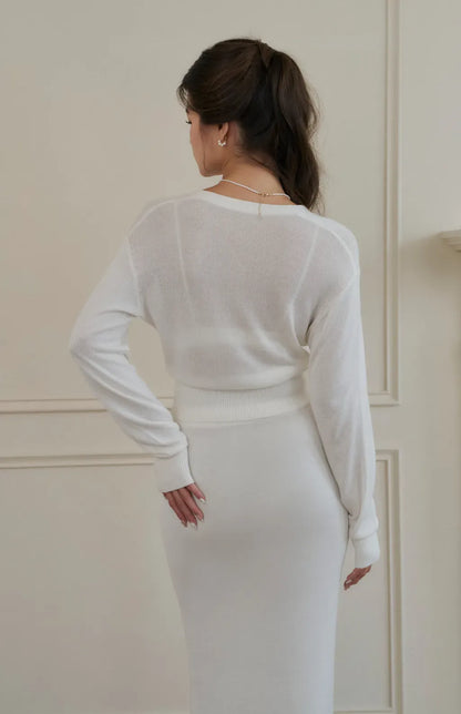 Mercerized Cotton Cardigan <br/>絲光針織修身鈕扣開衫