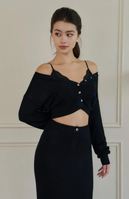 Mercerized Cotton Pencil Long Skirt <br/>絲光針織修身直筒長裙
