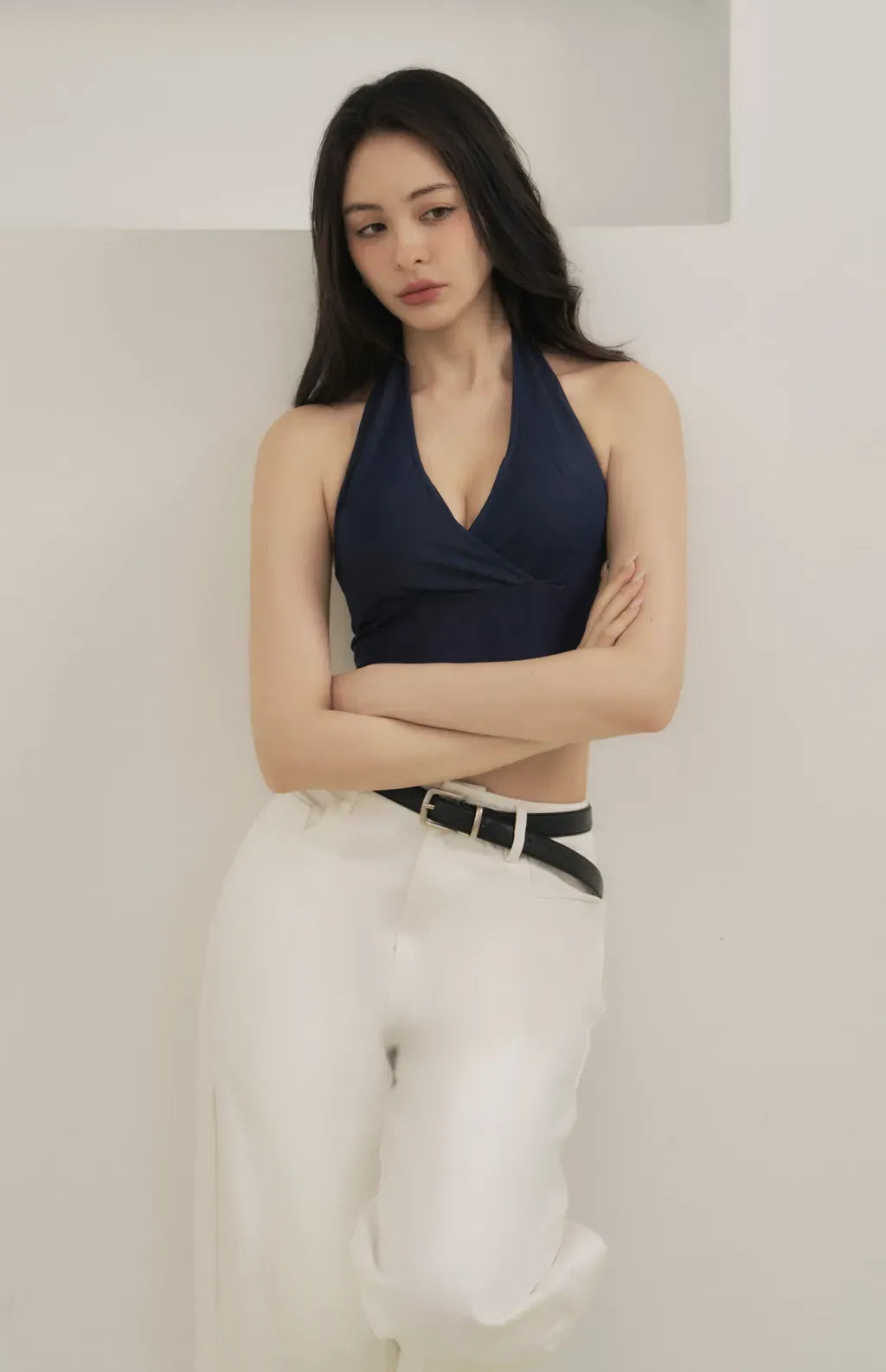 V-Neck Denim Bra Top<br/>率性繞頸V領牛仔Bra Top