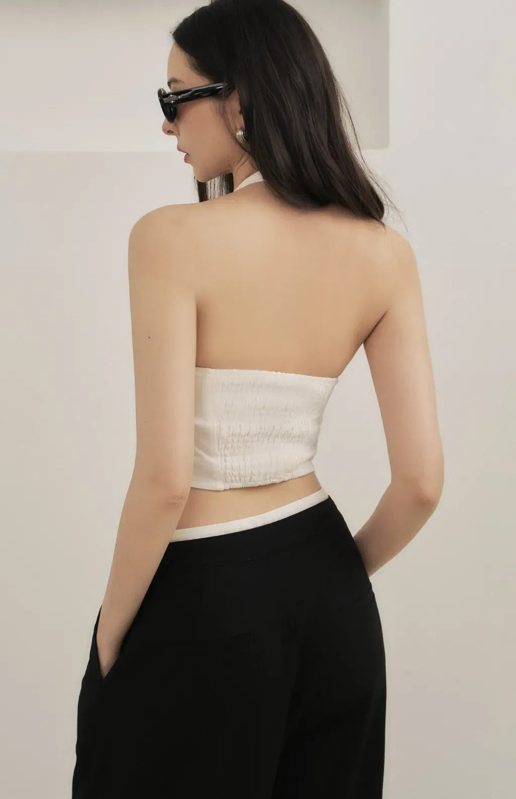 V-Neck Denim Bra Top<br/>率性繞頸V領牛仔Bra Top