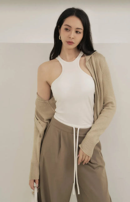 Drawstring Flared Chino<br/>抽繩撞色落地西裝褲