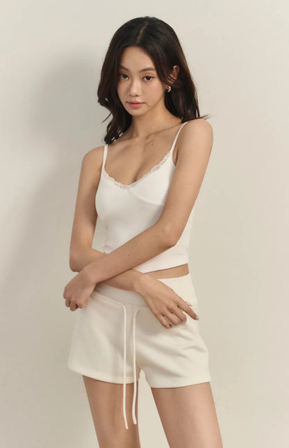 Wide-Waist Drawstring Cotton Shorts<br/>寬腰抽繩太空棉短褲