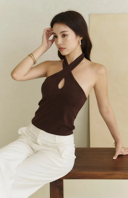 Woolen Multiway Halter Bra Top<br/>毛呢多穿繞頸綁帶Bra Top By Beigy - Milu