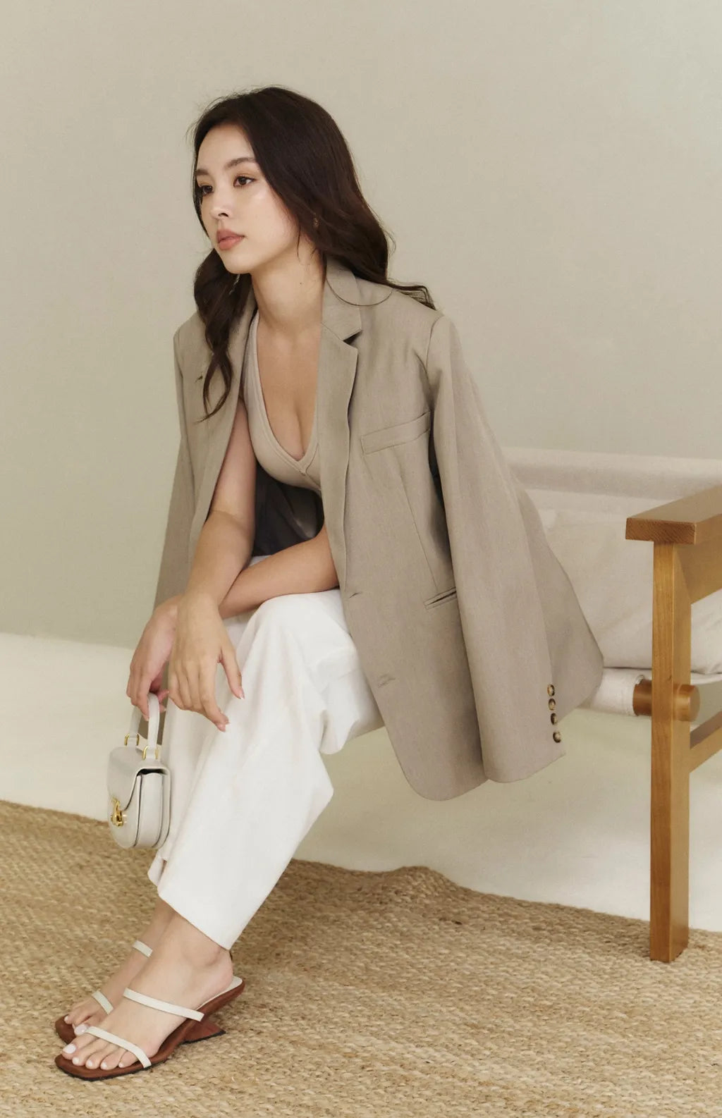 Casual Structured Blazer Jacket<br/>率性挺肩西裝外套 By Beigy - Milu