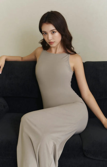 Boat Neck Maxi Bra Dress<br/>極簡船型領修身美背Bra Dress By Beigy - Milu