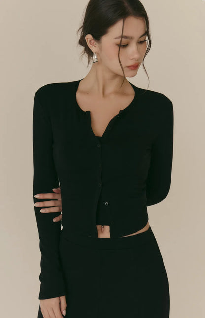 Cozy Wool-Blend Multiway Cardigan<br/>羊毛暖絨多穿排釦外套