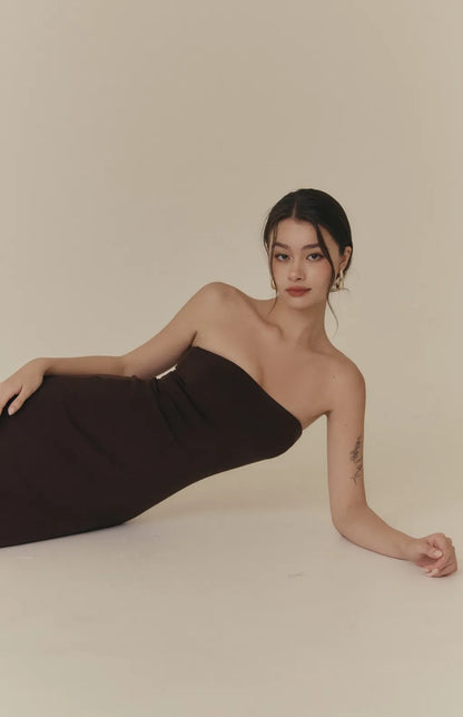 Cozy Wool-Blend Strapless Fishtail Bra Dress<br/>羊毛暖絨平口魚尾Bra Dress