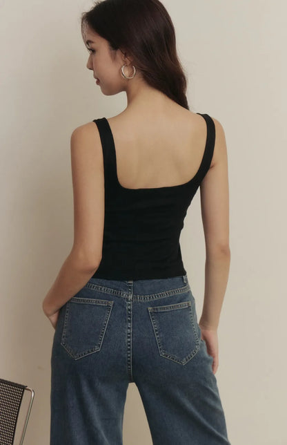 Woolen Zip-Up Bra Top<br/>毛呢立體壓線拉鍊Bra Top