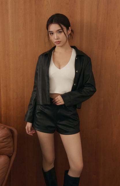 Push Up V-Neck Long-Sleeve Bra Top<br/>立體美胸V領長袖Bra Top