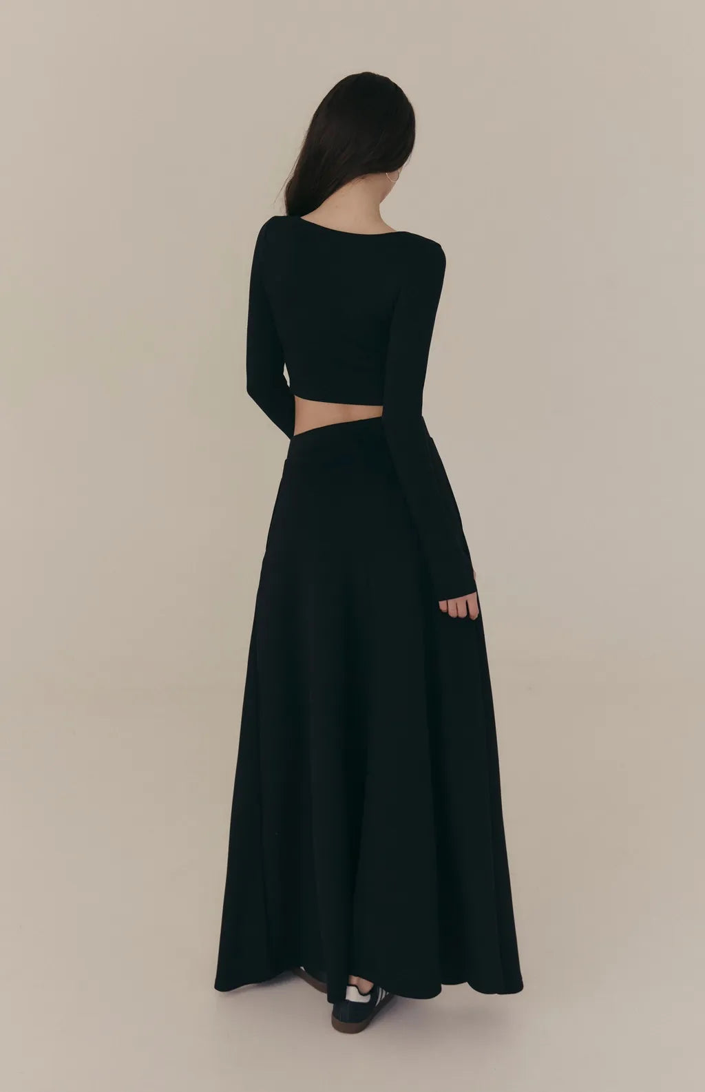 Cloud Stretch A-Line Maxi Skirt<br/>雲感太空棉彈力傘擺長裙