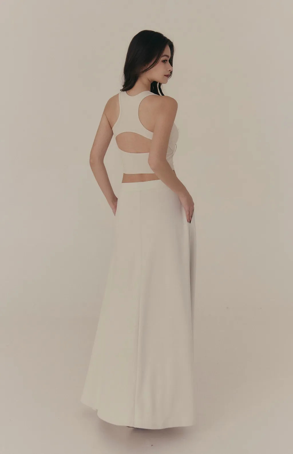 Cloud Stretch A-Line Maxi Skirt<br/>雲感太空棉彈力傘擺長裙