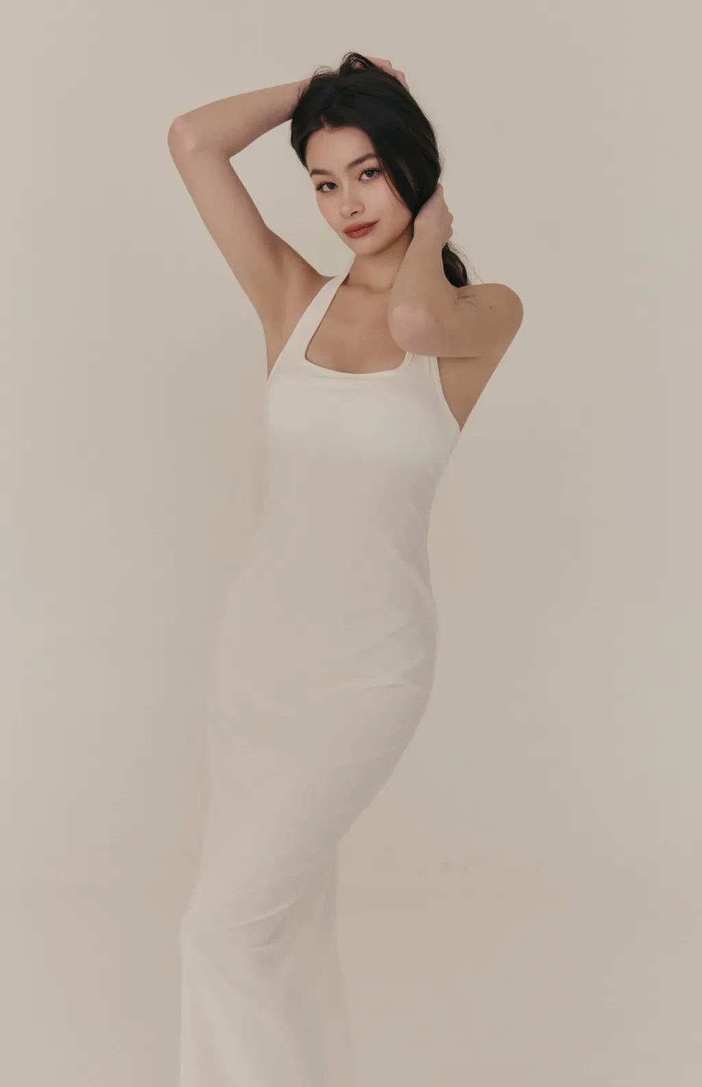 Tencel Halter Y-Back Maxi Bra Dress<br/>天絲削肩Y字美背Bra Dress