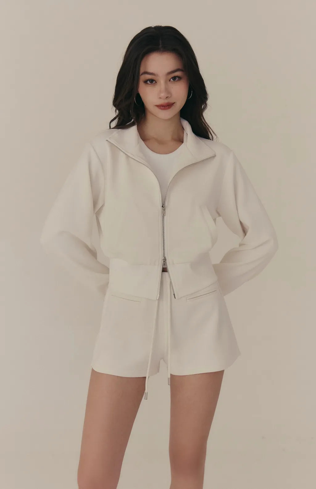 Cloud Stand-Collar Two-Way Zip Jacket<br/>雲感立領雙向拉鍊外套