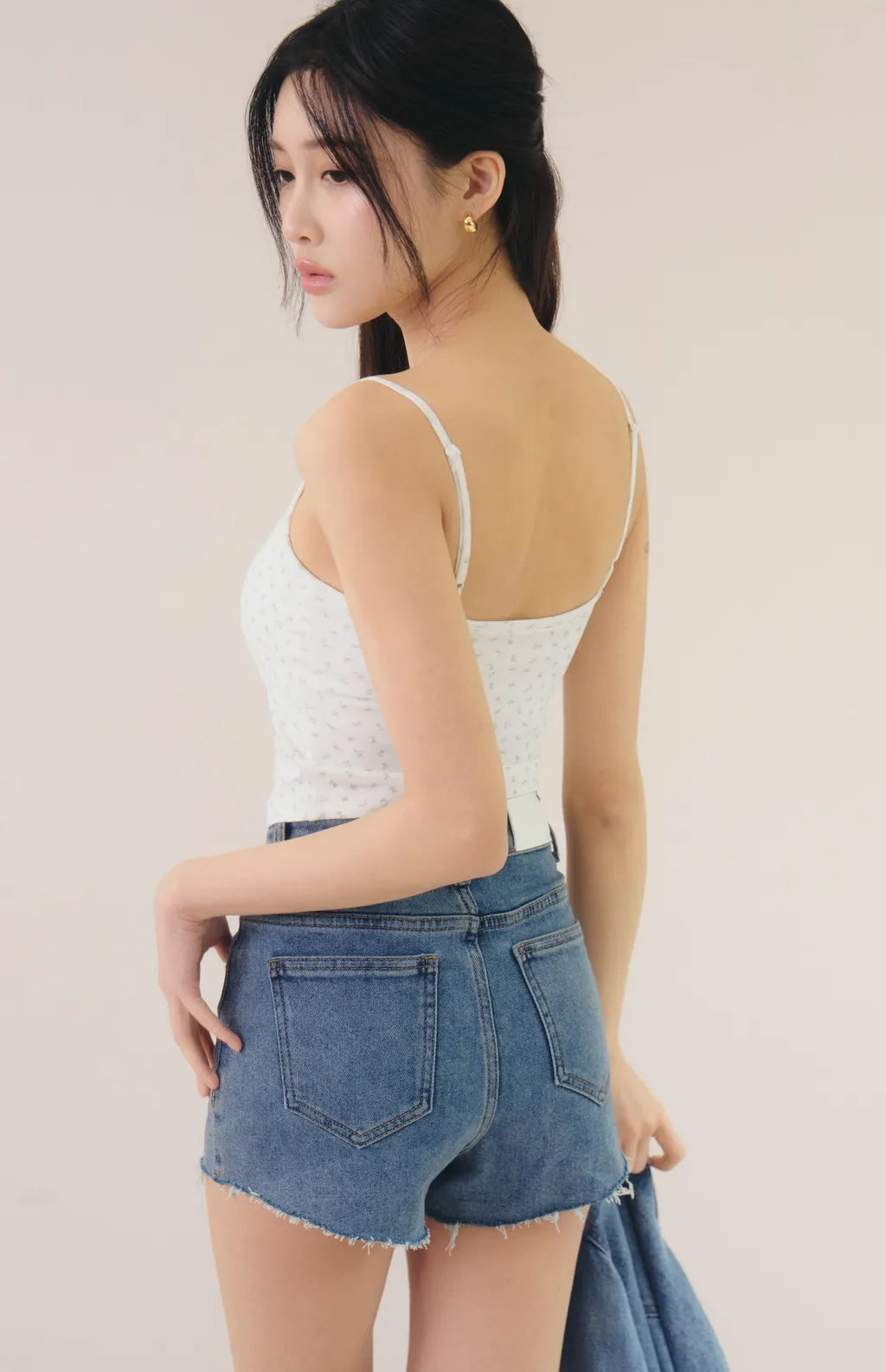 French Ditsy Floral Faux-Layer Bra Top<br/>法式碎花假兩件Bra Top